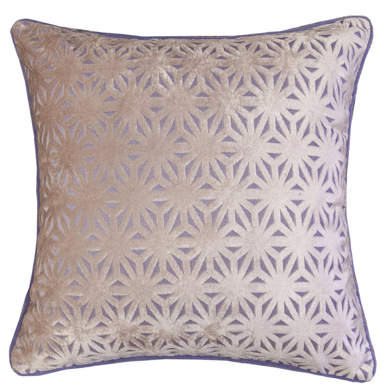  Cut Velvet Throw Pillow Cover & Insert, Purple