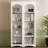 Free Standing 5 Tier Bookshelves, Bookcases Set Of 2, Farmhouse Two-Tone Storage Cabinet With Adjustable Shelves, Modern 72"H Kitchen Pantry Cabinet For Living Room, Home Office-153648658