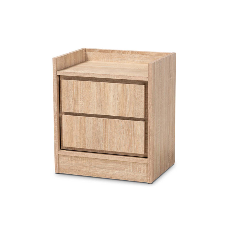 Table de chevet 1 porte Caden Cassidi, Chêne brun
