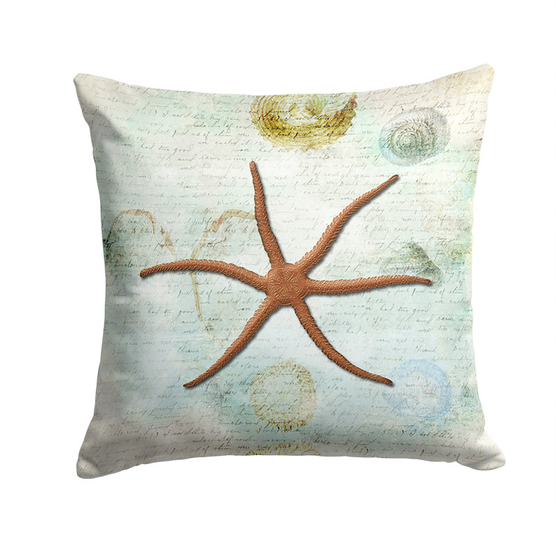 Coussin intérieur/extérieur étoile de mer, H 18 po x l 18 po x P 5,5 po