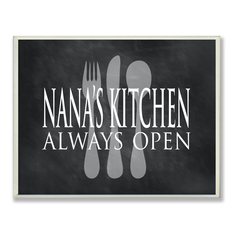 La cuisine nana est toujours ouverte, art textuel sur métal