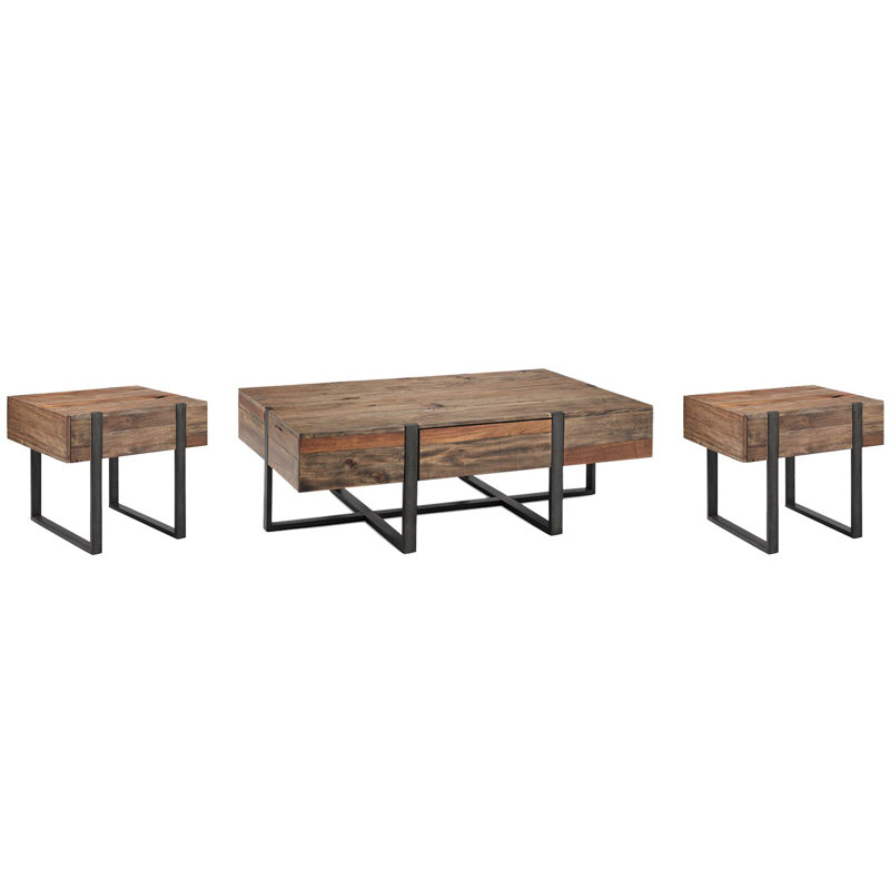 Troy Rectangular Cocktail Table With 2 End Table, 3 Pieces: Coffee Table, 2 End Tables