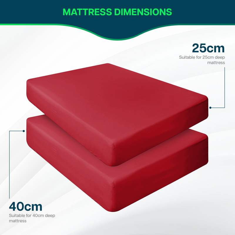 Extra Deep Pocket Microfiber Solid Fitted Sheet, Red, Full/Double