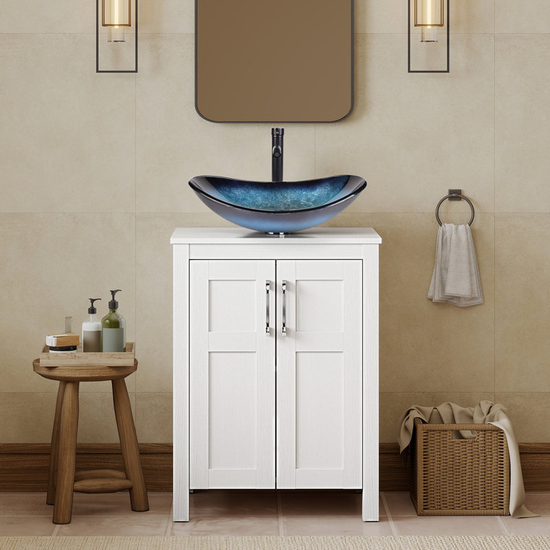 Ensemble de meuble-lavabo simple 24 po Nickros, Bleu