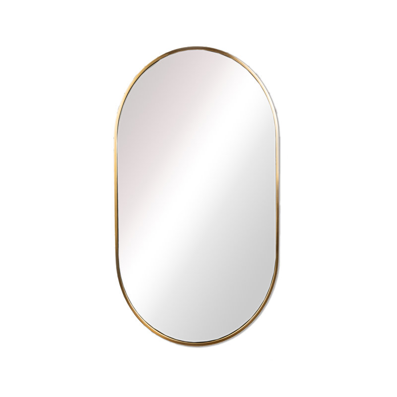Chaya Metal Oval Wall Mirror, Brass, 91.4cm H x 55.9cm W