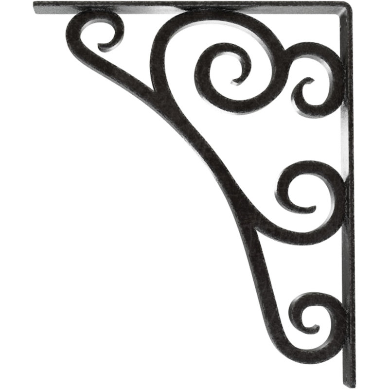 Support en fer forgé Tristan, Étain antique, H 15 po x l 2 po x P 12 po
