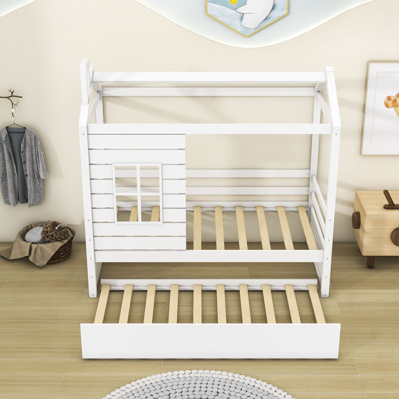 Balqees Twin Size House Daybed with Trundle, White