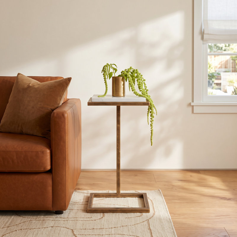 Richwood Marble Top End Table, White