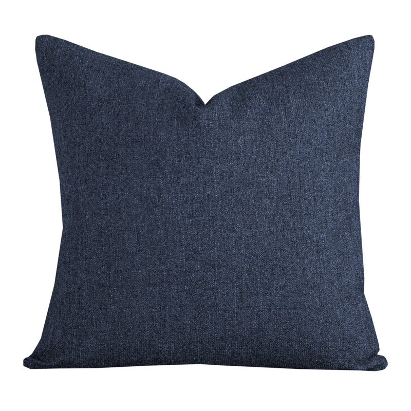 Belmont Throw Pillow Cover & Insert, Square 16", Deep Blue, Feather
