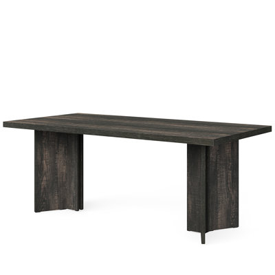 63” Farmhouse Dining Table For 4–6 People – Rustic Rectangular Wood Kitchen Table With Thick Top(Only Table,No Chair)