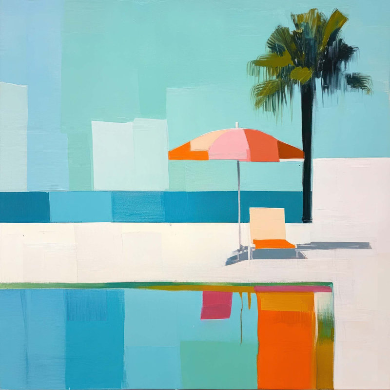 Poolside Reverie 12 - Unframed, Large