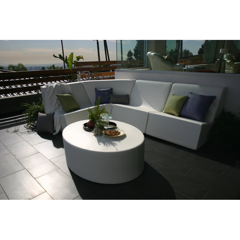 Dots Outdoor Ottoman, Chill White