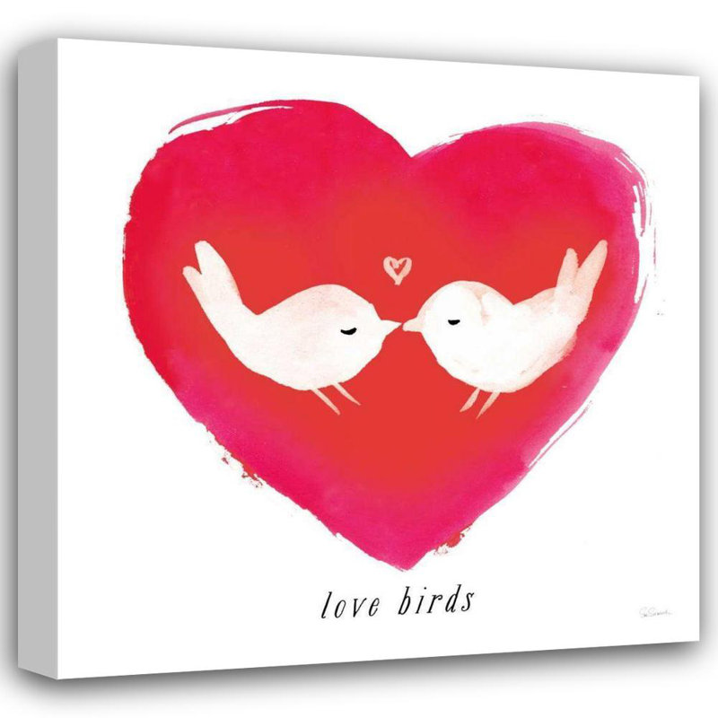 Lark Manor ™, art sur toile tendue avec châssis Sue, "Love Birds"