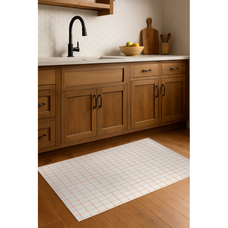 Tapis de cuisine antidérapant Rebar, Rectangle 4pi x 6 pi, Pêche