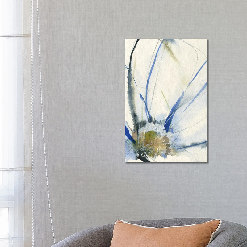 Cobalt & Paynes Petals II by Jennifer Goldberger - Wrapped Canvas Painting, 66.04 cm H x 45.72 cm W x 3.175 cm D