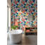 White Background Wallpaper Red Green Removable Wall Decor