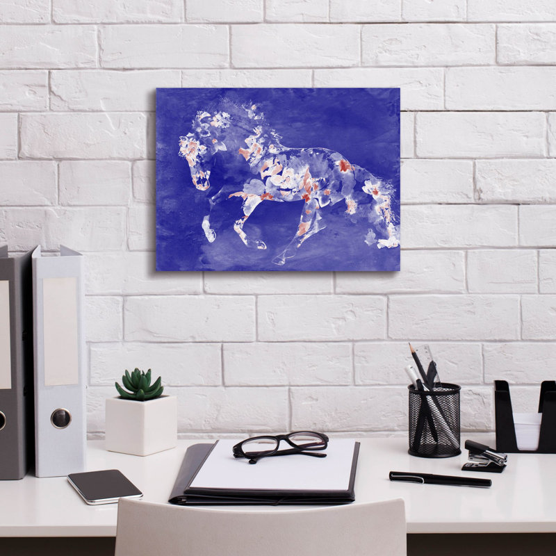 «Beautiful Floral Horse 2-4» par Irena Orlov, art mural sur toile, H 12 po x l 16 po x P 0,75 po