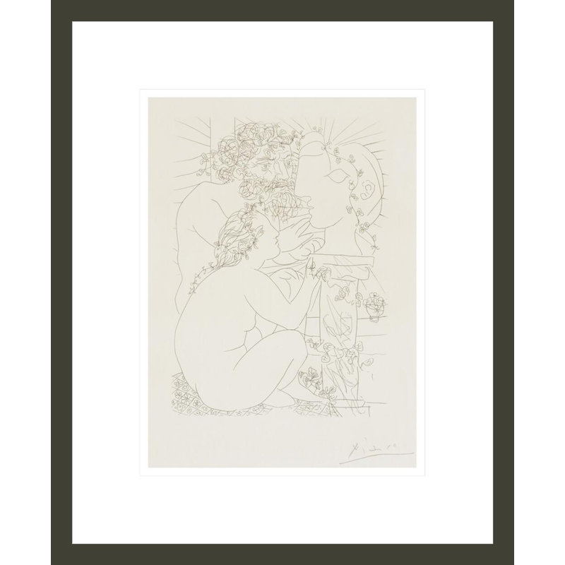 «Sculptor and Model plate 39» de la Suite Vollard par Pablo Picasso, impression giclée encadrée, H 16,75 po x l 13,73 po