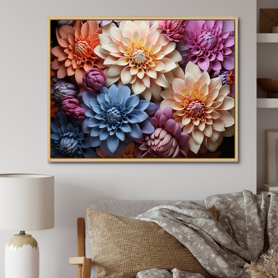 «Mums Burst» aux couleurs vives et éclatantes I sur toile