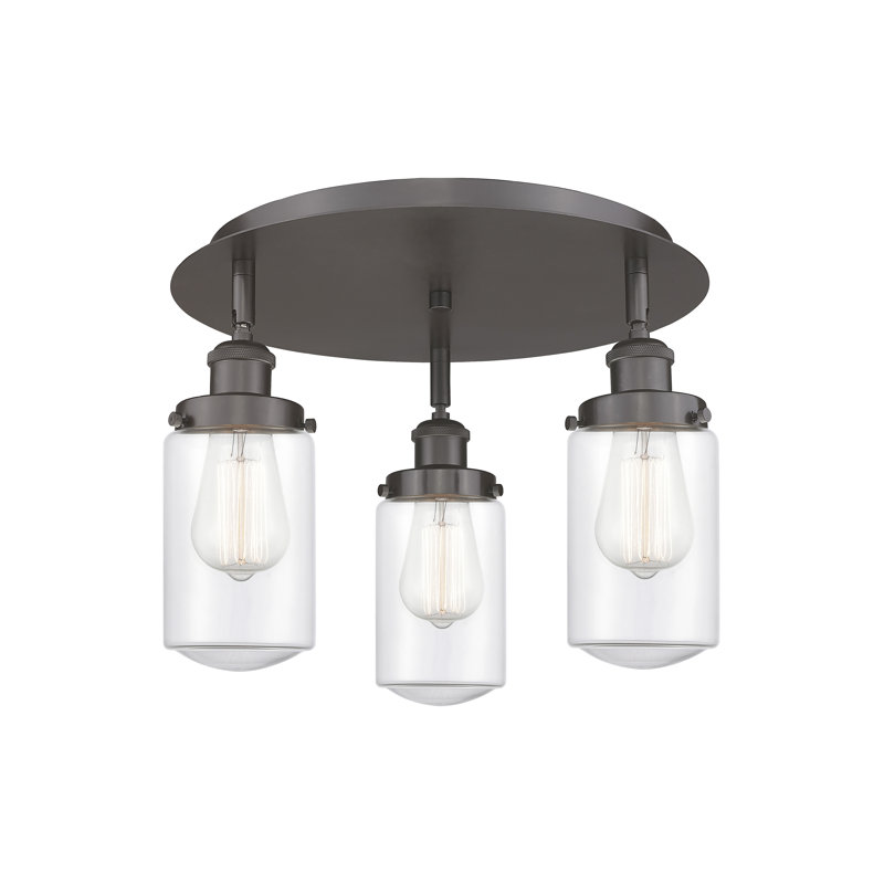 Erkson Glass Flush Mount, Clear, Oil Rubbed Bronze
