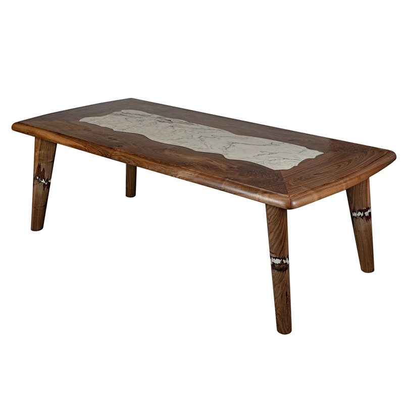 Walnut Round Solid Wood Base Dining Table