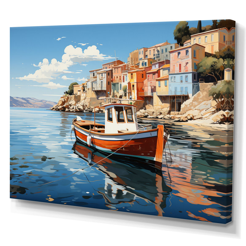 «Grèce Maritime Charm II», reproduction sur toile, Toile tendue, H 30 po x l 40 po x P 1,5 po