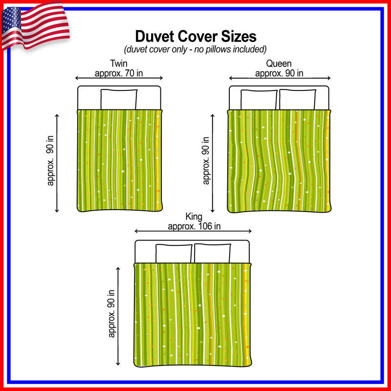 Housse de couette Green Stripes, Très grand lit
