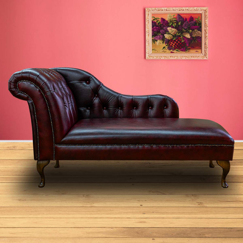 Upholstered Chaise Lounge, Red