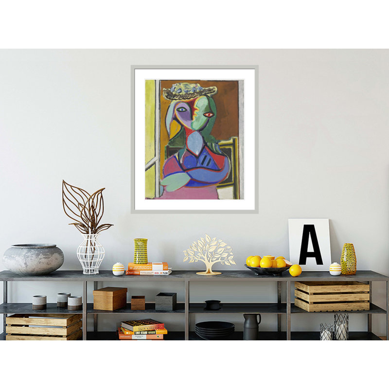 Femme assise par Pablo Picasso, impression giclée sur cadre, H 39,02 po x l 33,5 po