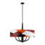 Luminaire suspendu 5 lumières Patchwork - noir / laiton satiné / patchwork
