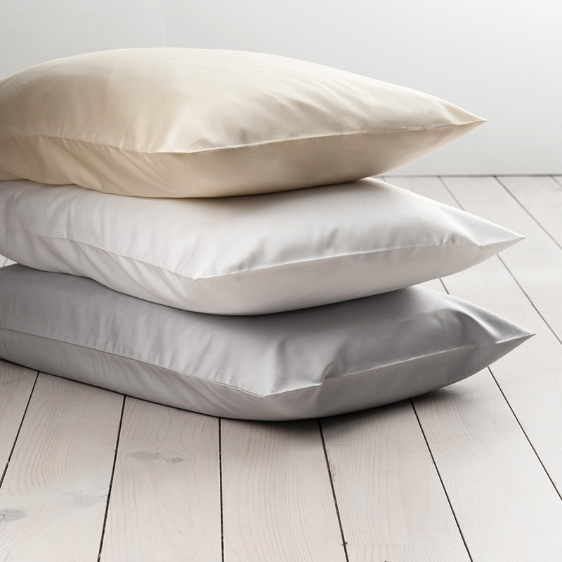 600 Thread Count Sateen Pillowcases - Set of 2, Grey