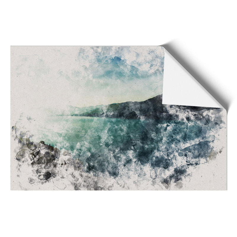 Sunlight over a Lake - Unframed Painting, 30cm H x 42cm W x 0.1cm D