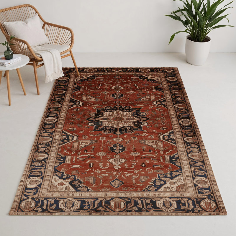 Tapis d'intérieur et d'extérieur brun Persian, Rectangulaire 3 pi x 5 pi