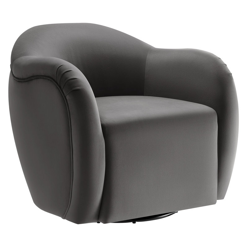 Compose Performance Velvet Swivel Armchair, Storm Gray Velvet