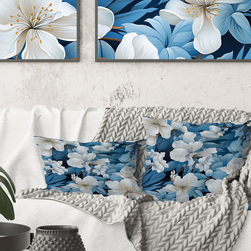 Motif tropical de polyester azur Azure Mirage