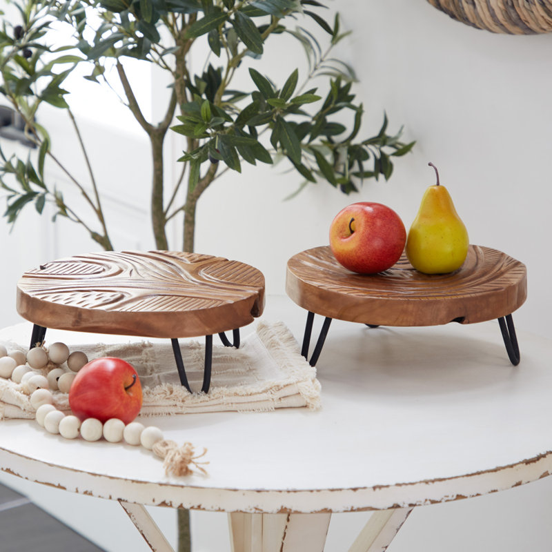 Plateau de service en teck Dubin