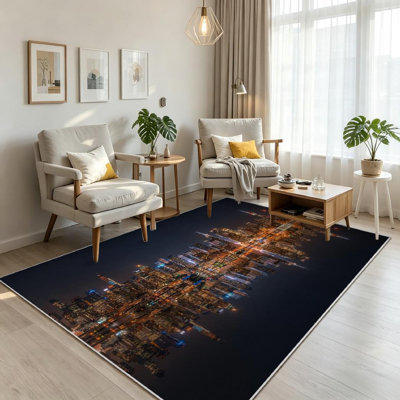 Tapis transparent lavable à la machine Manhattan Skyline