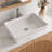 Black Rectangular Ceramic Vessel Sink, Modern Linear Design, 4.7" H X 19.7" L X 14.2" W, Fits 3.35" Countertop Hole