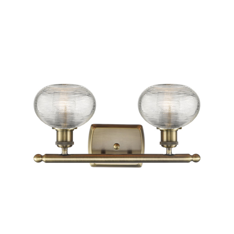 Éclairage pour meuble-lavabo à 2 lumières à intensité variable Jerard, Laiton antique