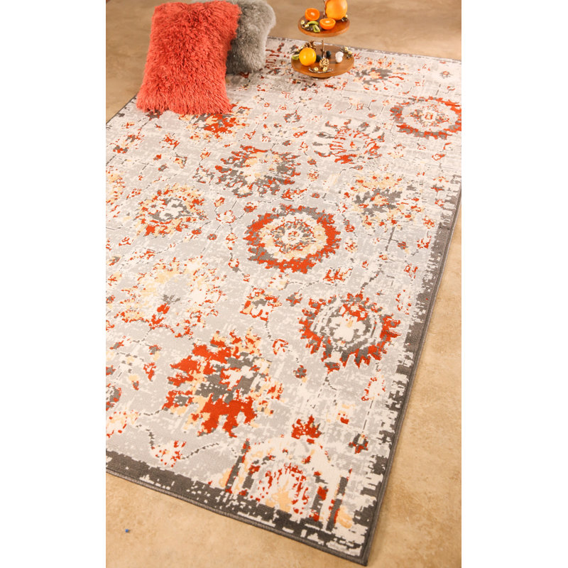 Tapis floral gris, Rectangle 2 pi x 4 pi