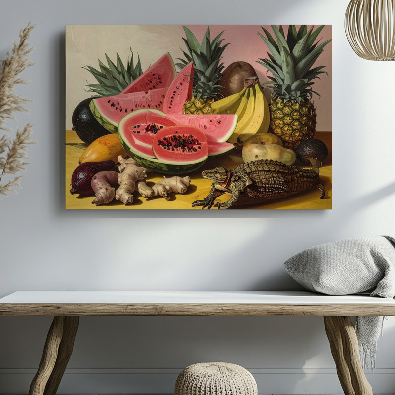 Art tropical sur toile, H 11 po x l 14 po