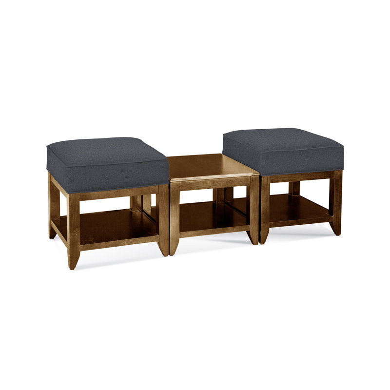 Elements Upholstered Cube Ottoman, Basic Navy; 0317-61, Havana