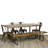 Solid Wood Top Metal Base Dining Table-18107972-18107977