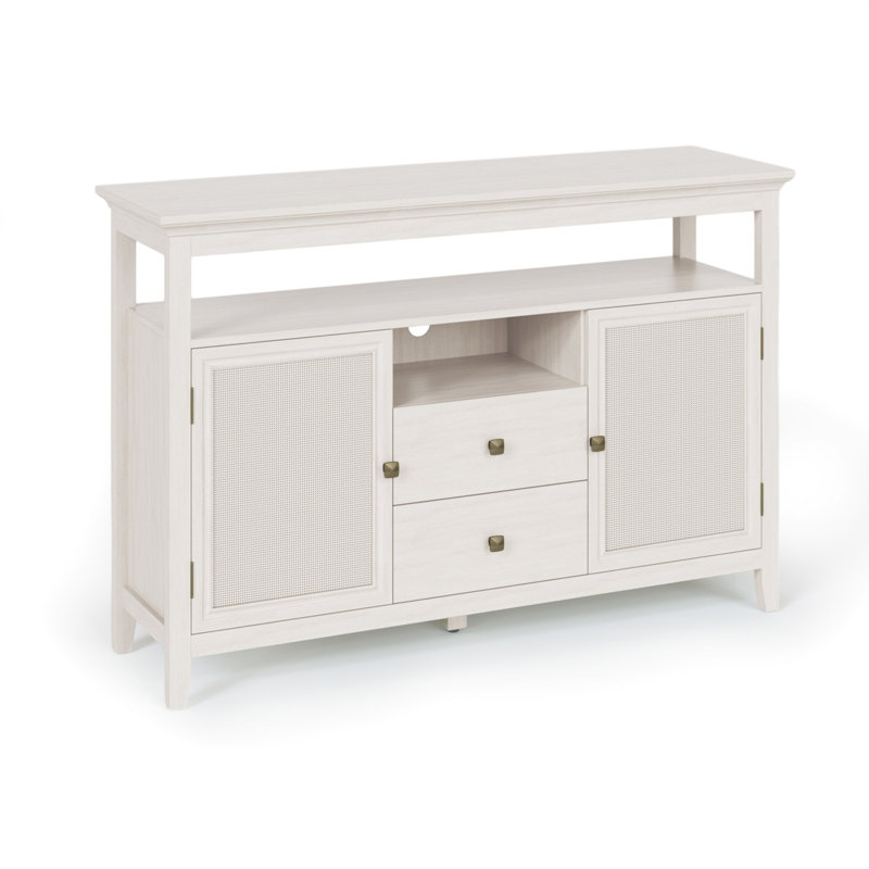 Buffet 52,8 po, armoire de cuisine avec 5 tablettes réglables - bois blanc et armoire d'appoint, pour un rangement efficace blanc, P 53 po x l 36 po H 16 po, 90 lb
