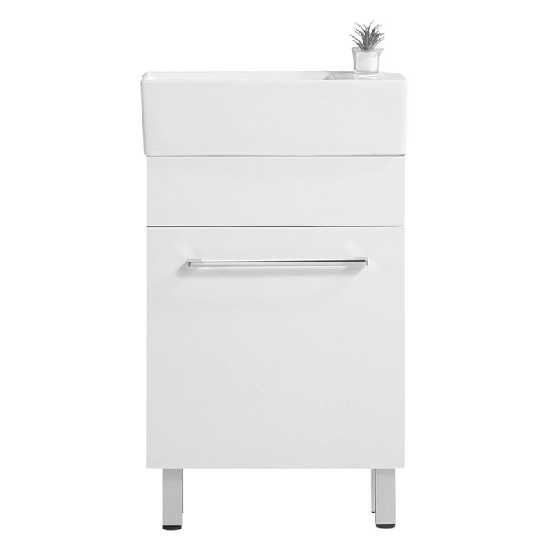 Meuble-lavabo contemporain avec lavabo en céramique
