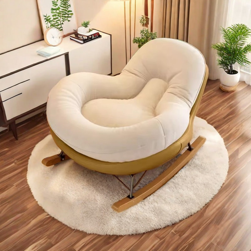 Chaise berçante simple, simple et confortable, Jaune