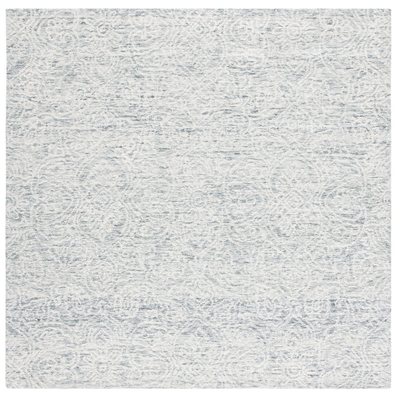 Kahoka Hand Tufted Indian Wool And Cotton With Latex Solid Color Rug, Square 6'