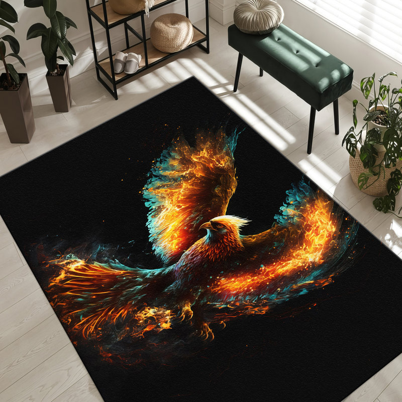 Classic Design Non Woven Soft Type Printed Rug with Elegant Floral Pattern for Living Room Decoration, Rectangle 5'11" x 9'2"