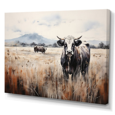 Vache, reproduction d'art sur toile, "Vache dans la prairie"