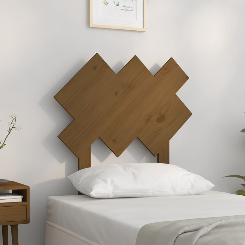 Leangelo Solid Wood Headboard, 72.5 x 81 cm, Honey Brown